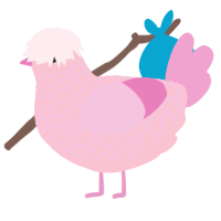 A rose and pink chicken with a lace pattern