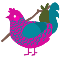 A fuchsia and sea chicken with a lace pattern