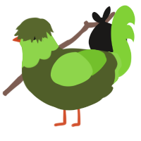 A olive and grass chicken with a head pattern