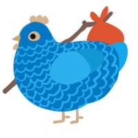 A sapphire and sky chicken with a lace pattern