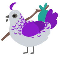 A mist and violet chicken with a half-lace pattern