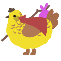 Ollie Yun, a yellow and brown chicken with a half-lace pattern
