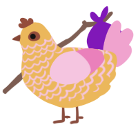A honey and pink chicken with a lace pattern