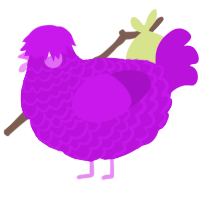 A amethyst chicken with a lace pattern