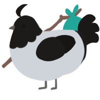 A mist and sable chicken with a head pattern
