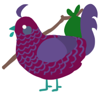 A wine and overcast chicken with a lace pattern