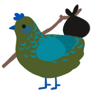 A olive and sea chicken with a half-lace pattern