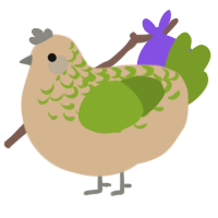 A beige and chartreuse chicken with a half-lace pattern