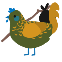 A olive and ochre chicken with a half-lace pattern