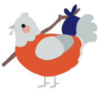 A vermilion and silver chicken with a head pattern