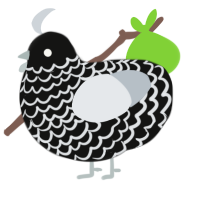 A black and mist chicken with a lace pattern