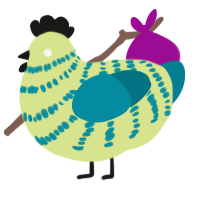 A lemon and sea chicken with a bar pattern