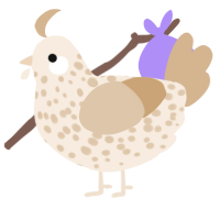 A cream and beige chicken with a speckle pattern