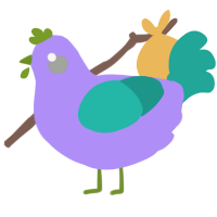 A lilac and turquoise chicken