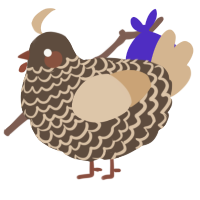 A bark and beige chicken with a lace pattern