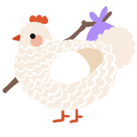 A cream chicken with a lace pattern