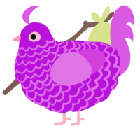 A amethyst and orchid chicken with a lace pattern