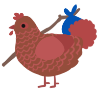 A russet and red chicken with a lace pattern