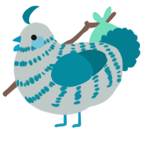 A silver and sea chicken with a bar pattern