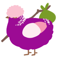 A plum and rose chicken with a neck-band pattern