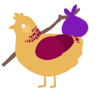 A honey and maroon chicken with a neck-band pattern