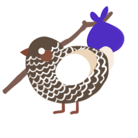 A bark and cream chicken with a lace pattern