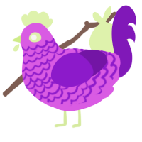 A orchid and violet chicken with a lace pattern