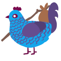 A sky and overcast chicken with a lace pattern