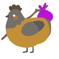 A gold and grey chicken with a head pattern