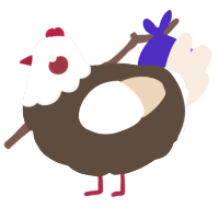 A bark and cream chicken with a head pattern