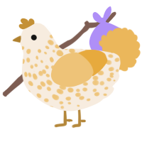 A cream and honey chicken with a speckle pattern