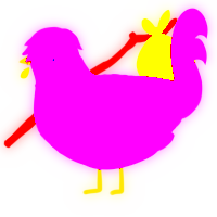 A plum chicken with a lace pattern