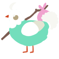 A mint and white chicken with a head pattern