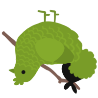 A chartreuse chicken with a lace pattern