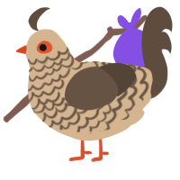A beige and bark chicken with a lace pattern