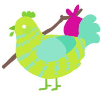 Duncaaron lovechild, a lime and mint chicken with a bar pattern