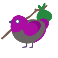 A grey and plum chicken with a head pattern