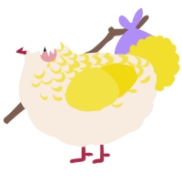 A cream and yellow chicken with a half-lace pattern