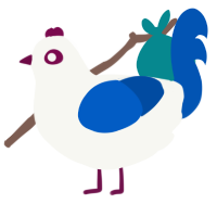 (unnamed), a white and ultramarine chicken
