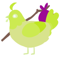 A lemon and lime chicken with a head pattern