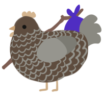 A bark and ash chicken with a lace pattern