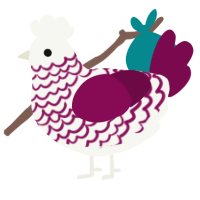 A white and wine chicken with a lace pattern