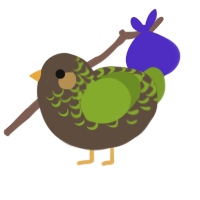A bark and chartreuse chicken with a half-lace pattern