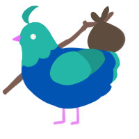 A ultramarine and turquoise chicken with a head pattern
