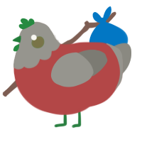 A red and ash chicken with a head pattern