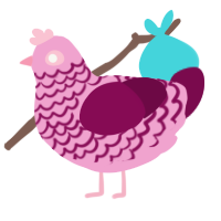 A pink and wine chicken with a lace pattern
