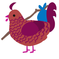 A red and wine chicken with a lace pattern