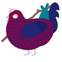 A maroon and navy chicken with a lace pattern