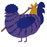 A overcast and navy chicken with a bar pattern