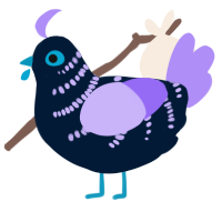 A tumblr and lilac chicken with a half-bar pattern